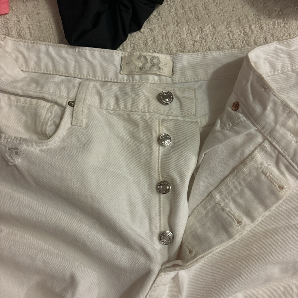 We The Free White Straight Leg Jeans Classic Denim
